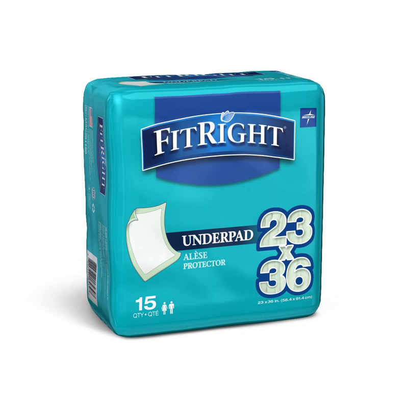 Pack of FitRight underpads on a white background