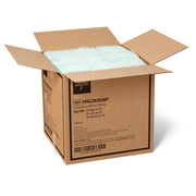 Open cardboard box filled with white paper towels on a white background