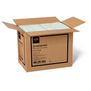 Cardboard box with a label on a white background