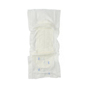 White diaper with a clear plastic cover on a white background