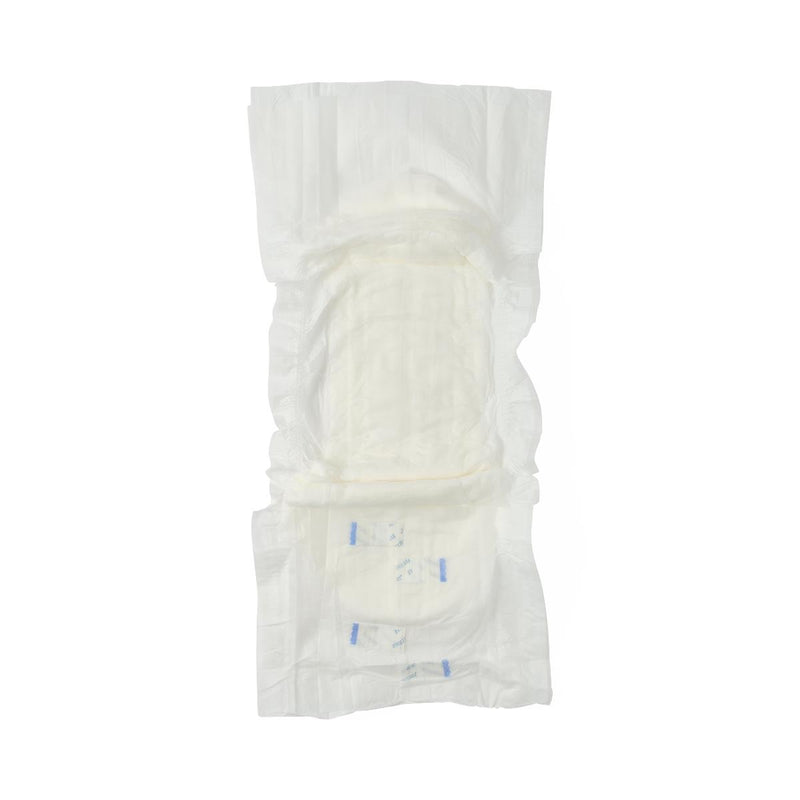 White diaper with a clear plastic cover on a white background