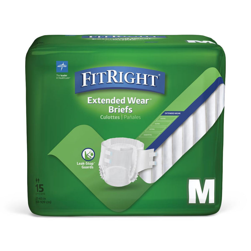 Medline Extended Wear Adult Briefs - Medium