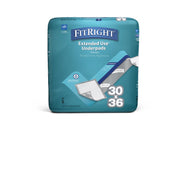 Pack of FitRight extended use underpads on a white background