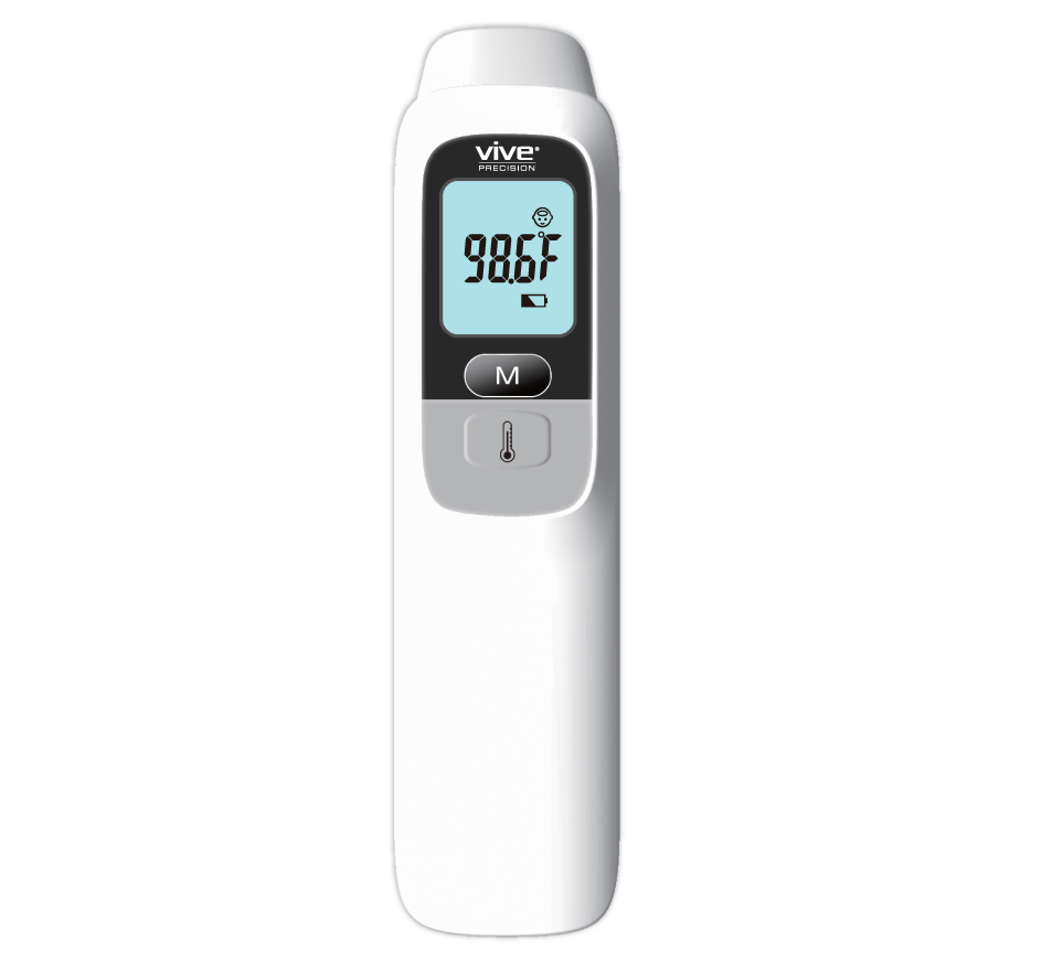 Digital thermometer with 'vive' branding on a white background