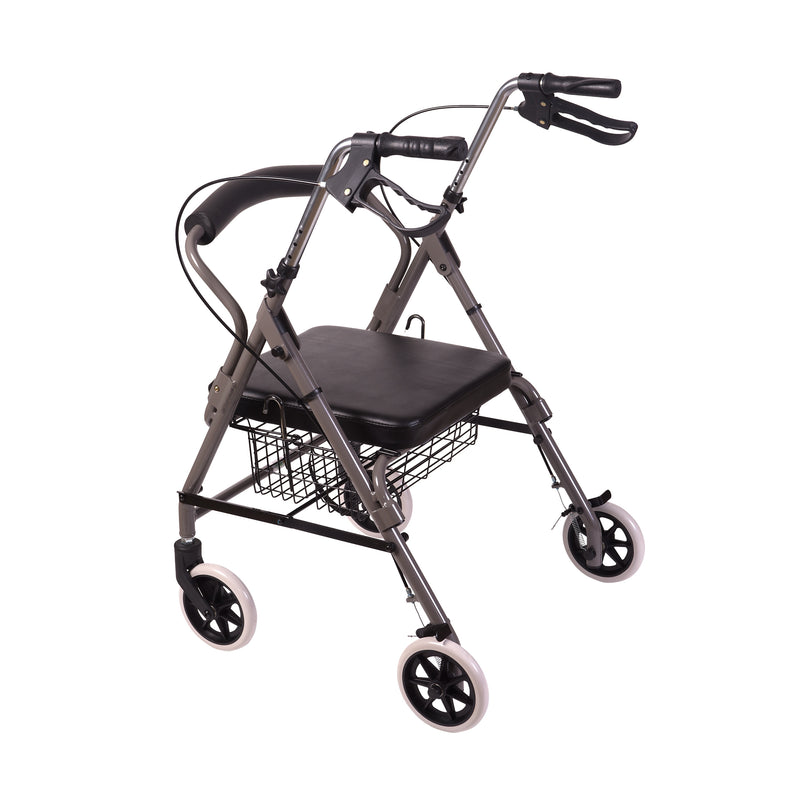 Rollator with basket on a white background