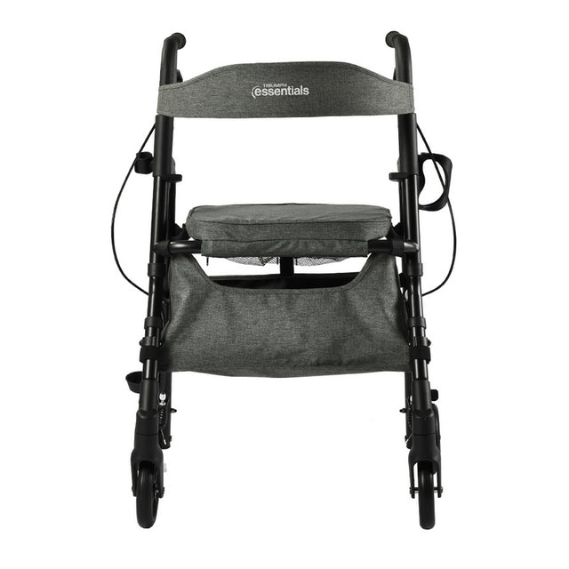 Gray walker with seat on a white background