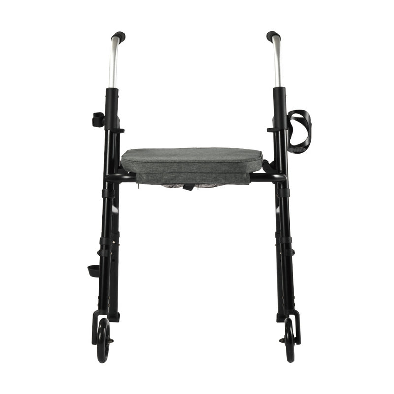 Black walker with gray seat on a white background