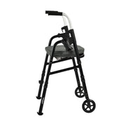 Black walker with a seat on a white background