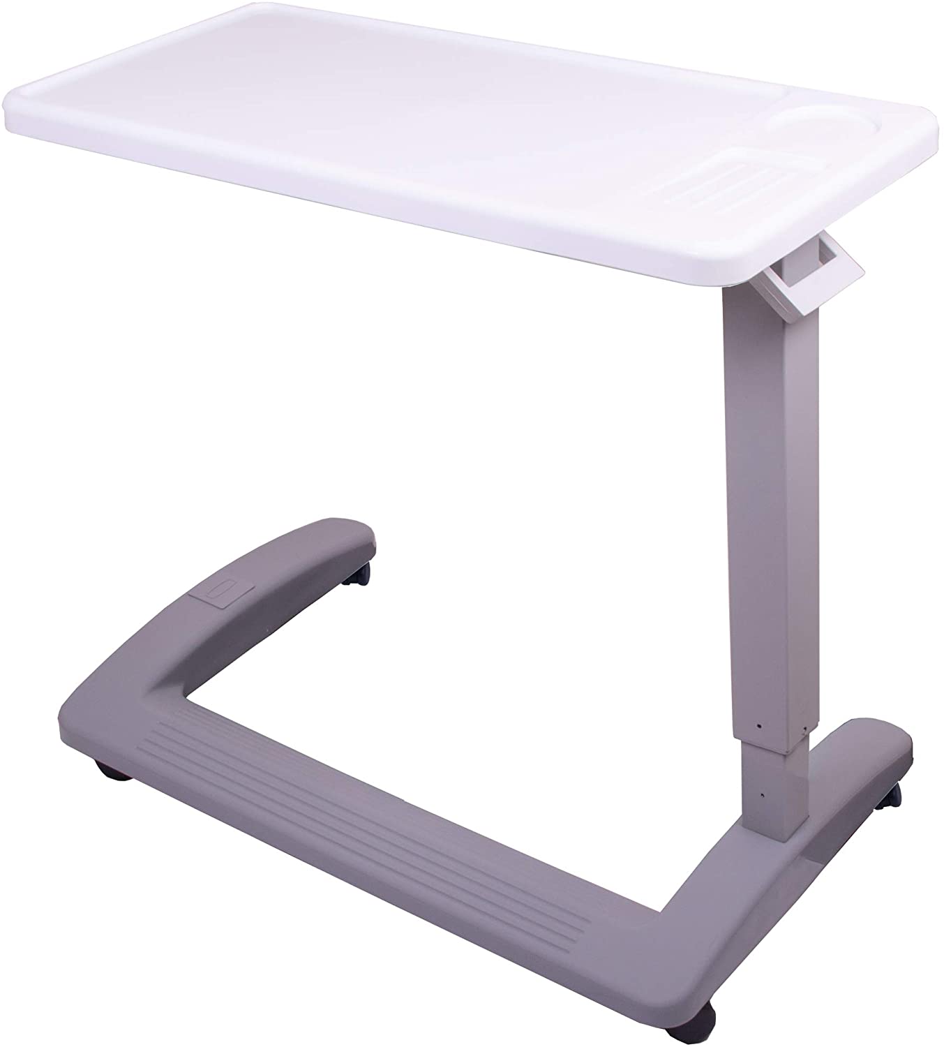 White and gray adjustable laptop desk on a white background