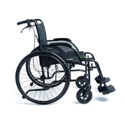 Black manual wheelchair on a white background