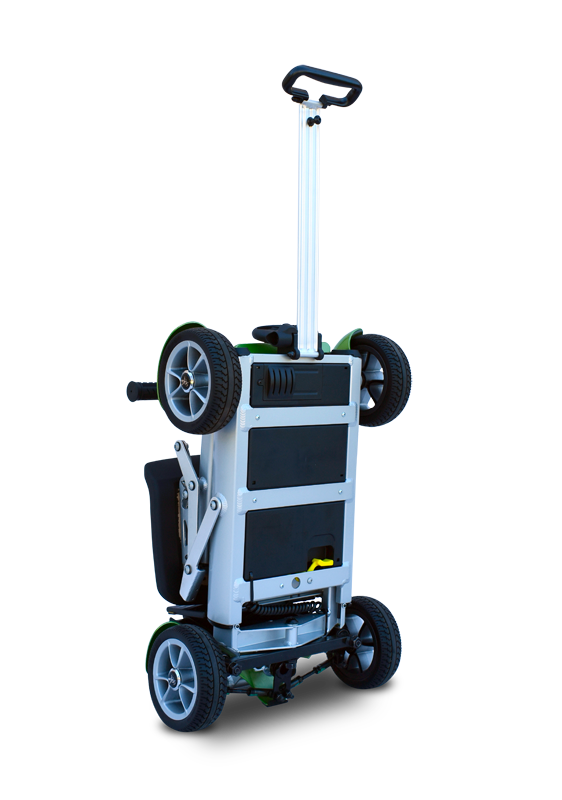 Portable step stool with wheels on a white background