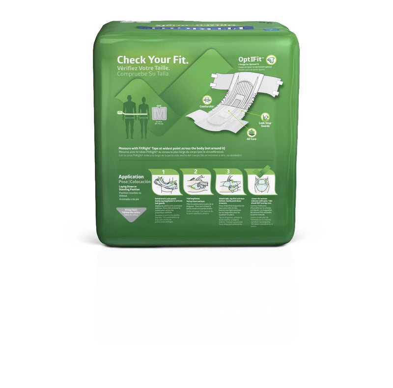 Green package of OptiFit medical products on a white background