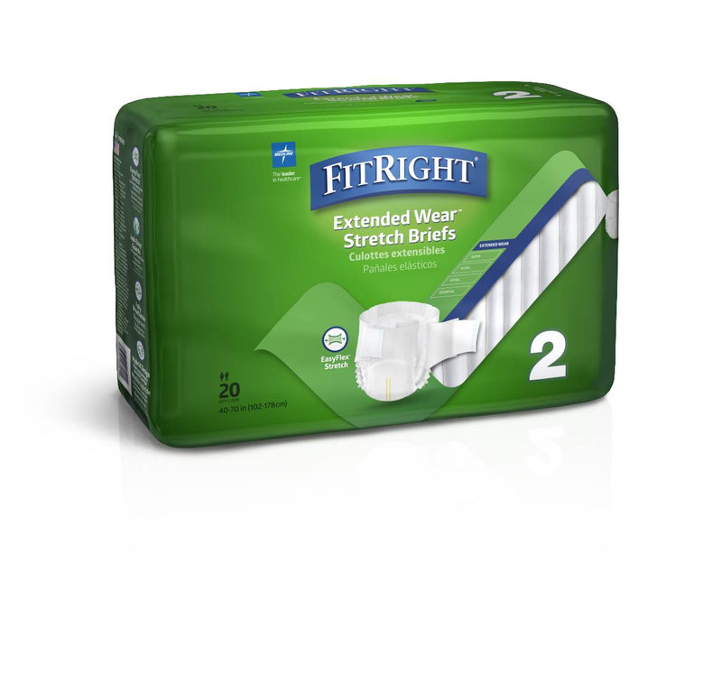 Medline FitRight Extended Wear Stretch Briefs - Size 2