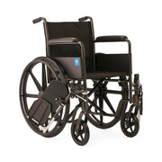 Black manual wheelchair on a white background