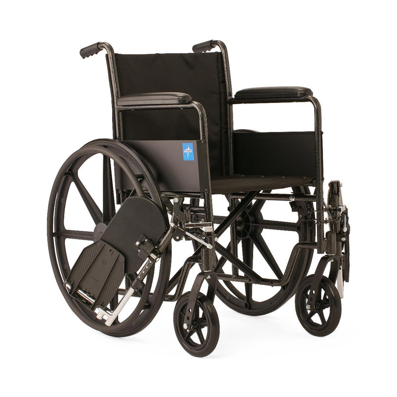 Black manual wheelchair on a white background