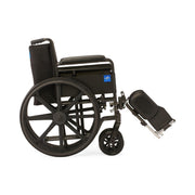 Black wheelchair with armrests on a white background