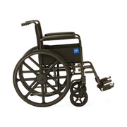 Black wheelchair with a visible logo on a white background