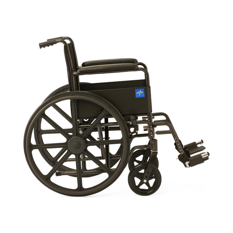 Black wheelchair with a visible logo on a white background