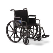 Black manual wheelchair on a white background