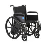 Black wheelchair with a visible brand logo on a white background