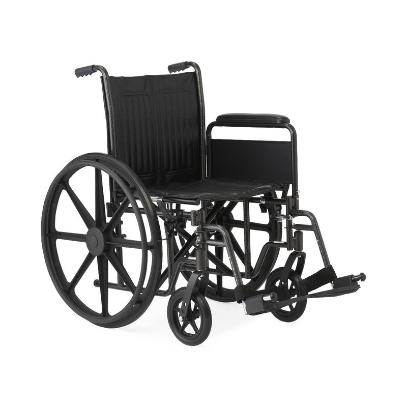 Black manual wheelchair on a white background