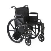 Black manual wheelchair on a white background