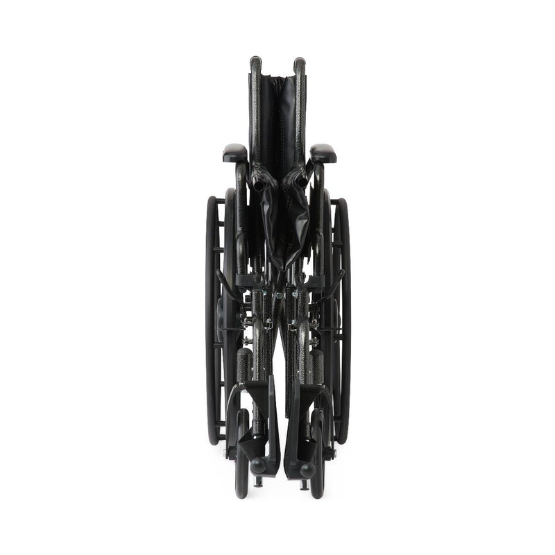 Black manual wheelchair on a white background