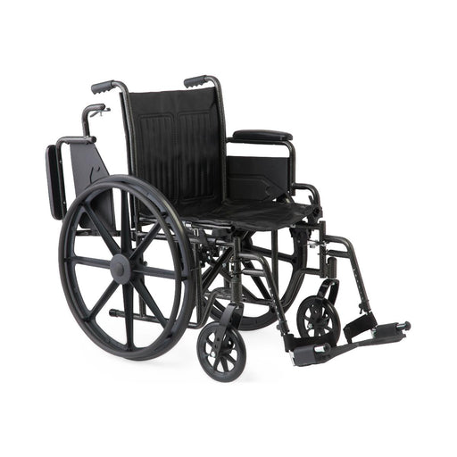 Black manual wheelchair on a white background