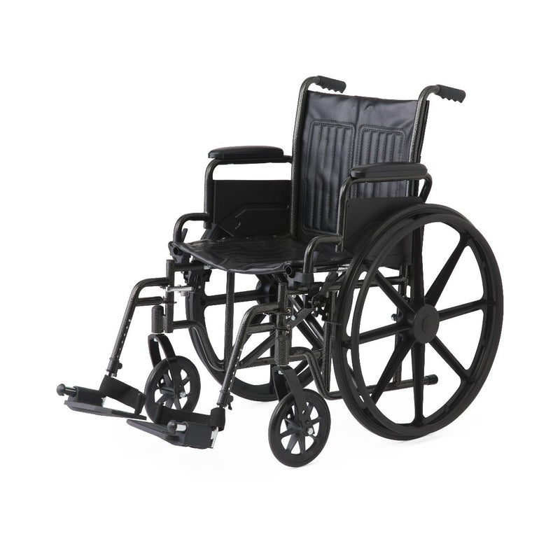 Black manual wheelchair on a white background