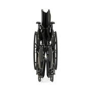 Folded black wheelchair on a white background