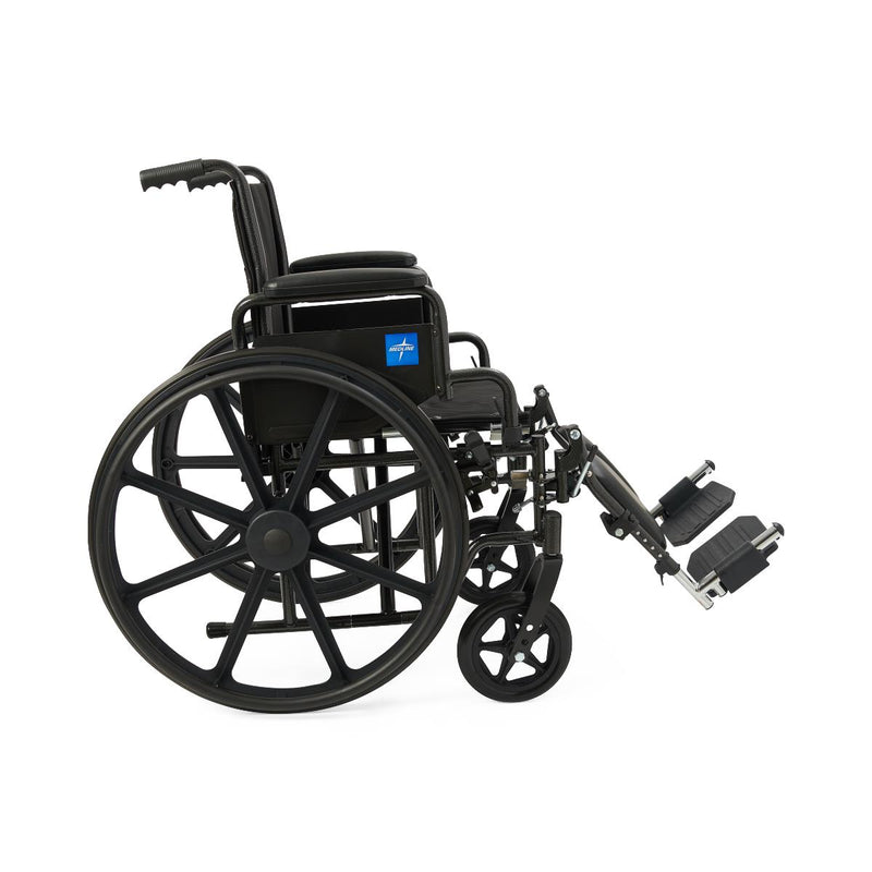 Black wheelchair with a visible logo on a white background