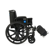 Black wheelchair with armrests on a white background