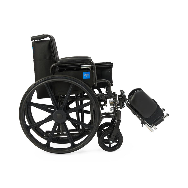 Black wheelchair with armrests on a white background