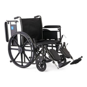 Black manual wheelchair on a white background