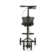 Black scooter with basket on a white background