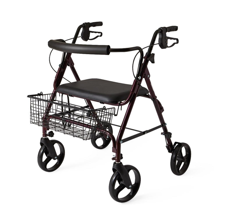 Rollator with basket on a white background