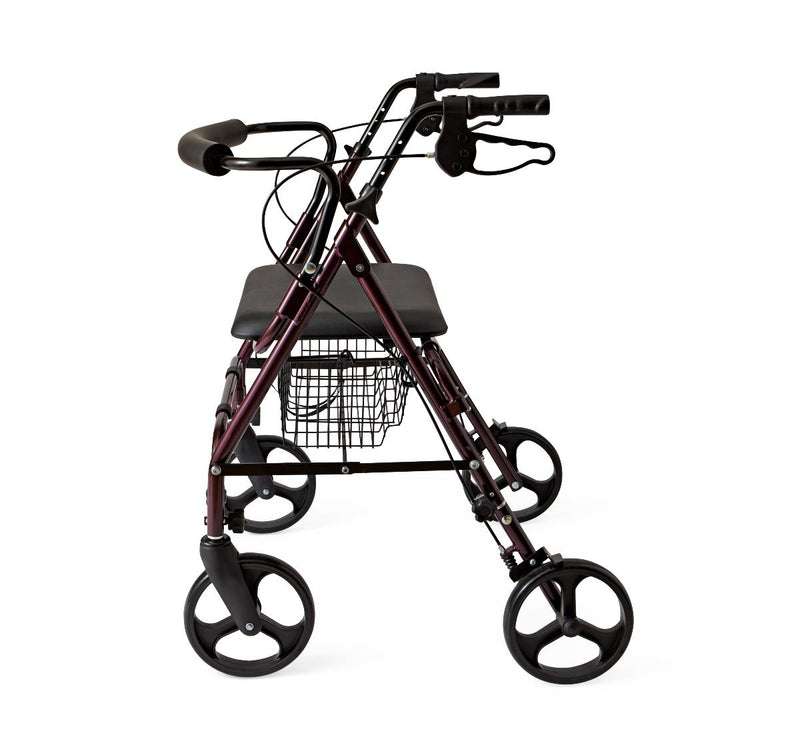 Rollator with basket on a white background
