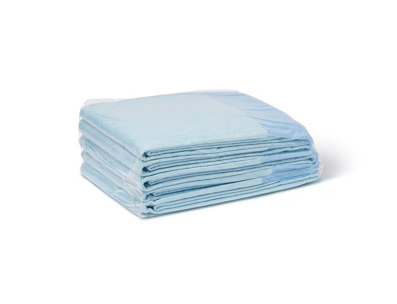 Stack of light blue folded underpass on a white background