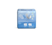 Blue package of adult diapers on a white background