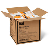Open cardboard box containing bags labeled 'Medline' on a white background