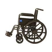 Black wheelchair with a visible logo on a white background