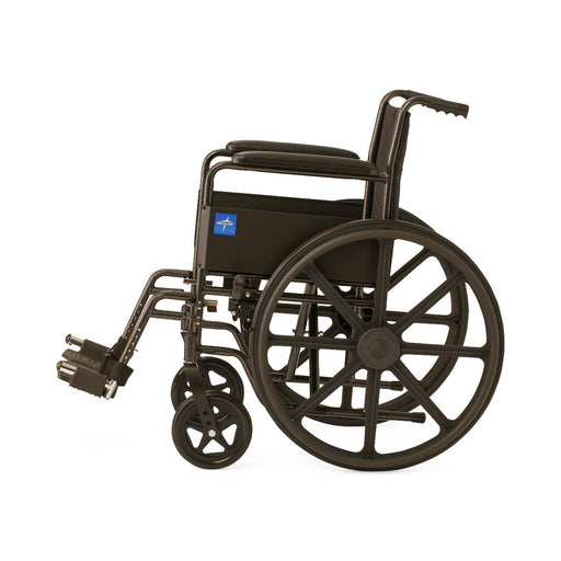 Black wheelchair with a visible logo on a white background