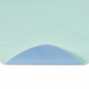Light blue and green fabric swatch on a white background