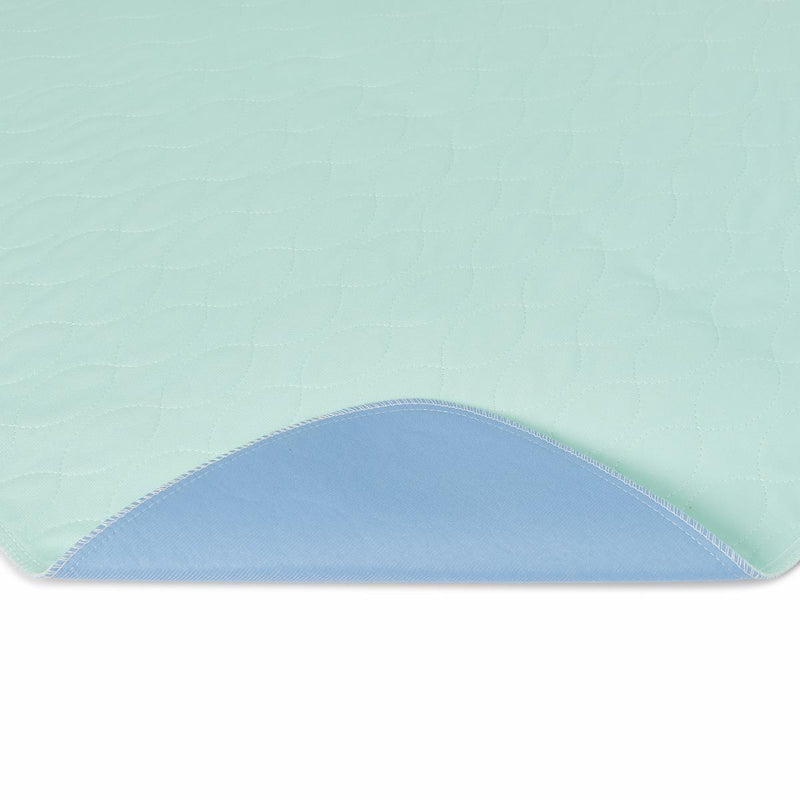Light blue and green fabric swatch on a white background