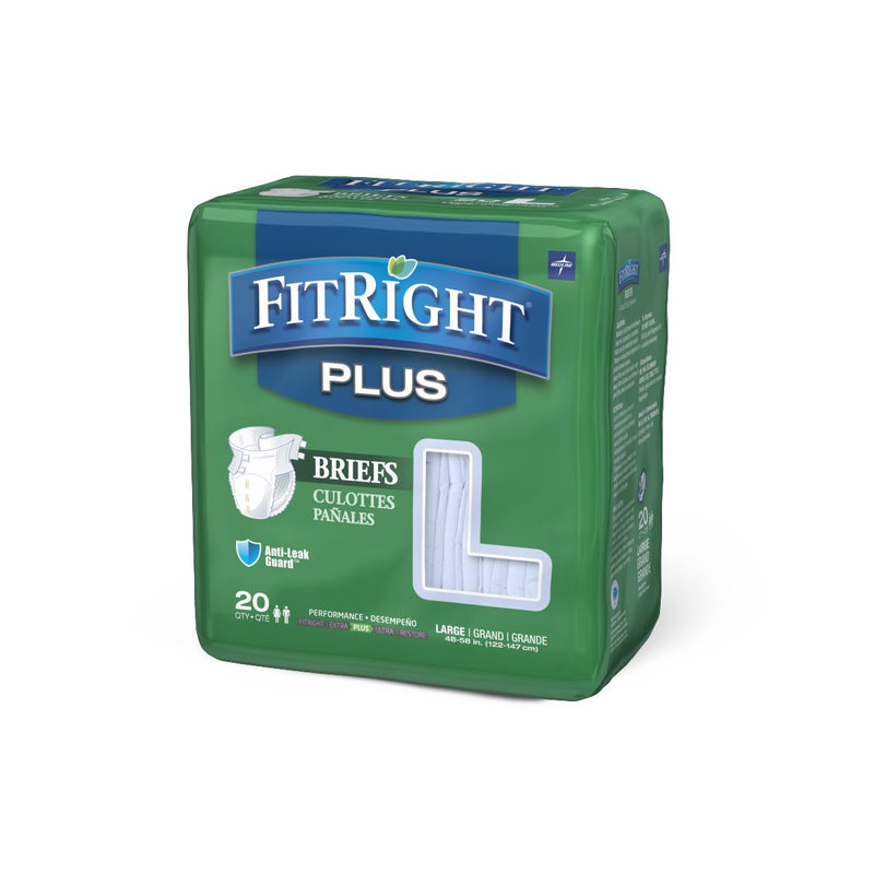 Pack of FitRight Plus briefs on a white background
