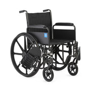 Black wheelchair with a visible brand logo on a white background