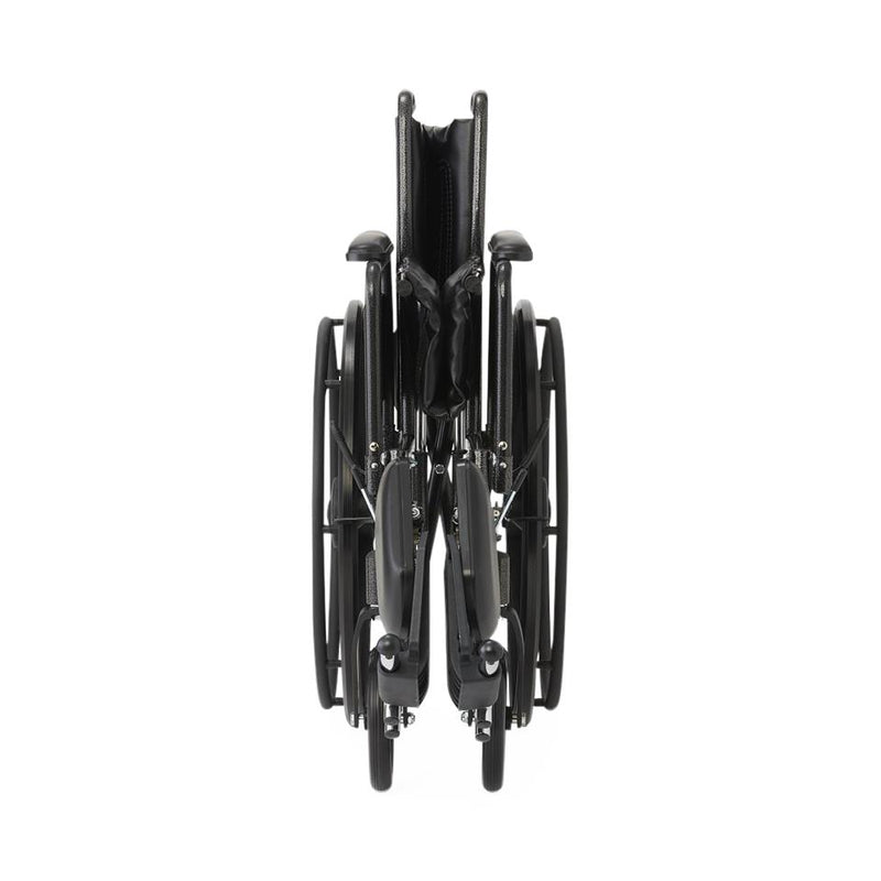 Black wheelchair on a white background