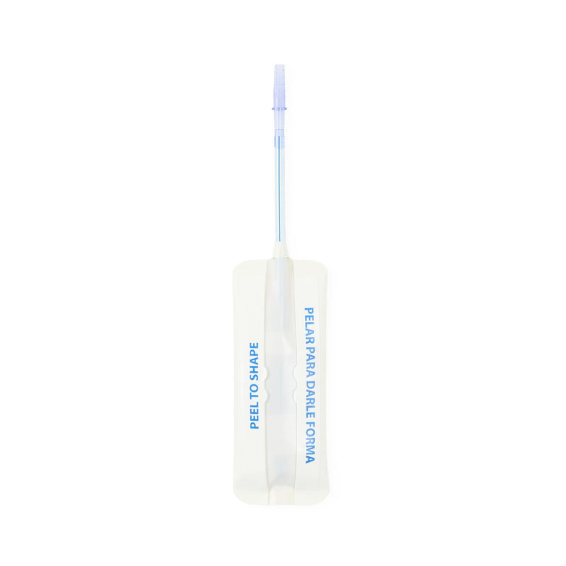 A single peel-to-shape facial contouring device with a long, thin applicator tip and a wide, flat white pad. The pad features blue text reading 'PEEL TO SHAPE' and 'PEEL PARA DARLE FORMA'.