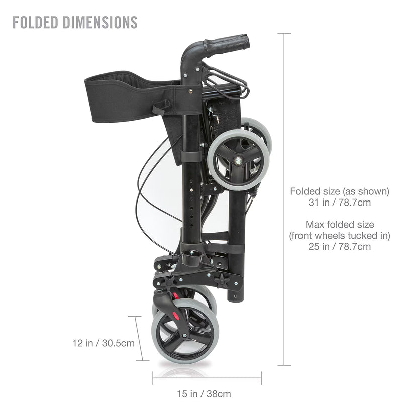 folded dimensions of rollator