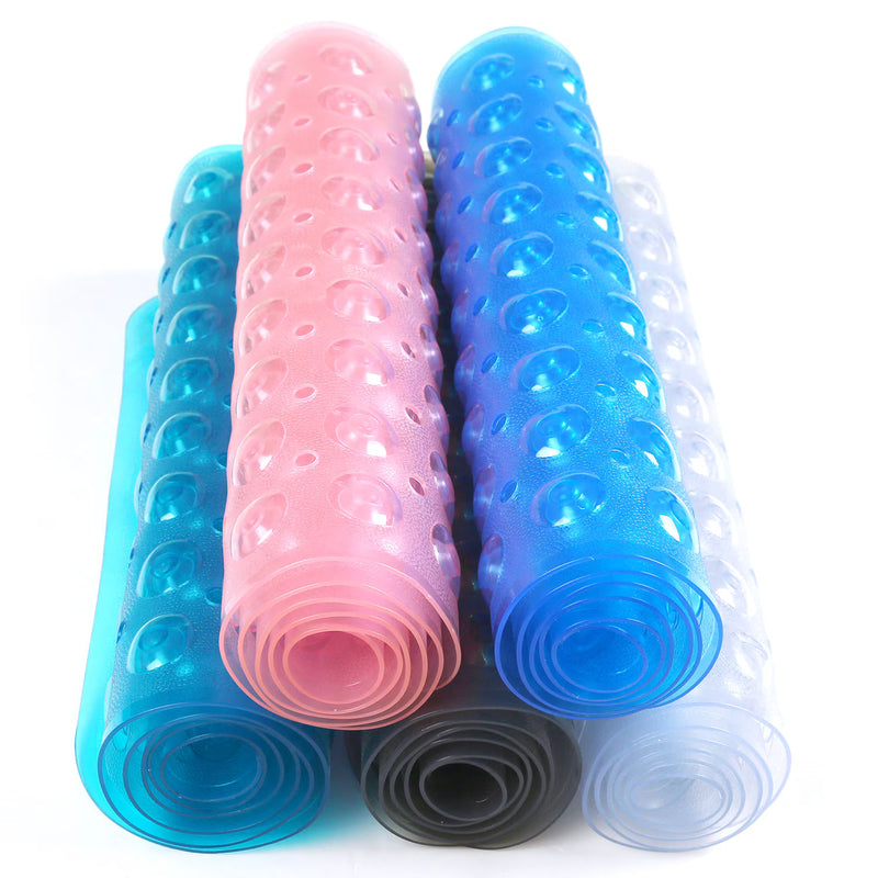 Five rolls of textured, bubble-patterned foam mats in various colors (cyan, pink, royal blue, white, and black) arranged together on a plain white background.